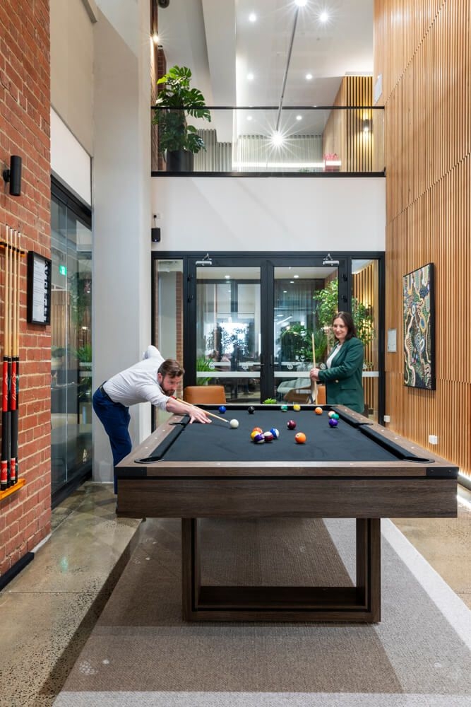 coworking space with pool table