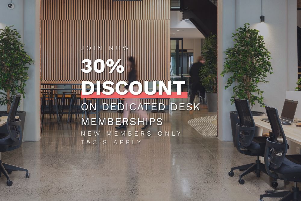 30 percent discount on dedicated desks