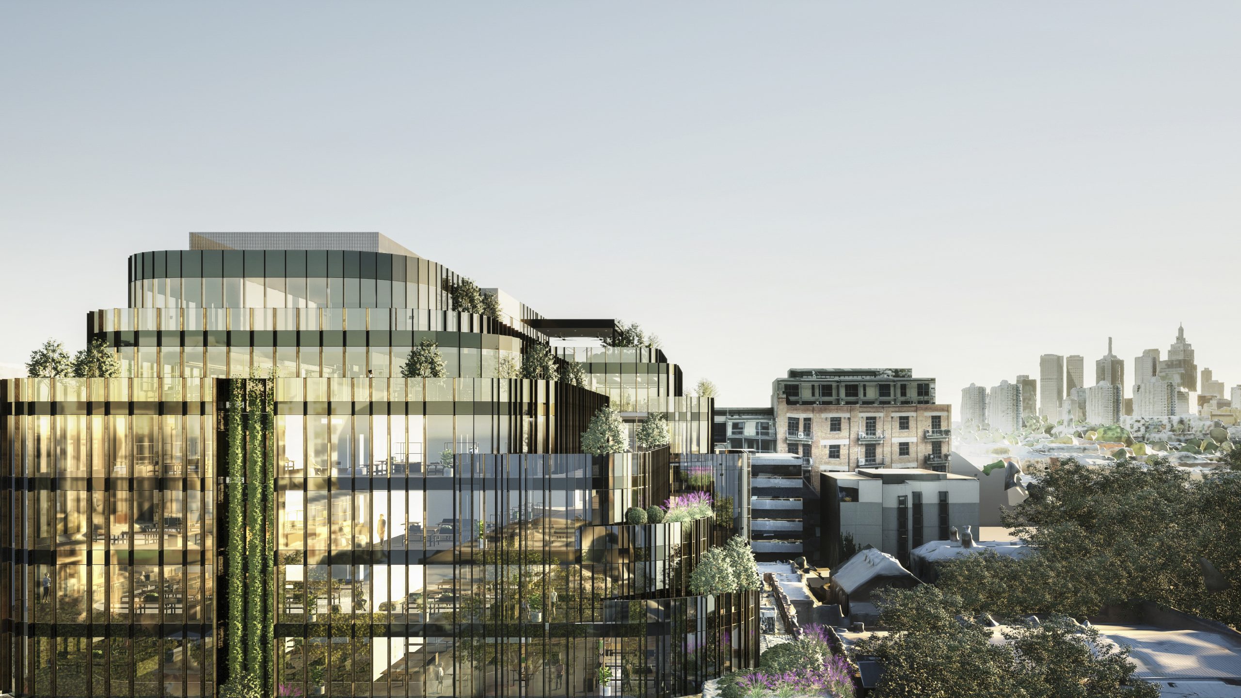 glass office tower in fitzroy melbourne