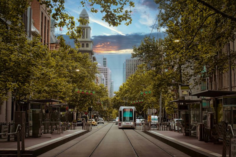 Melbourne tram to get coffee in collingwood