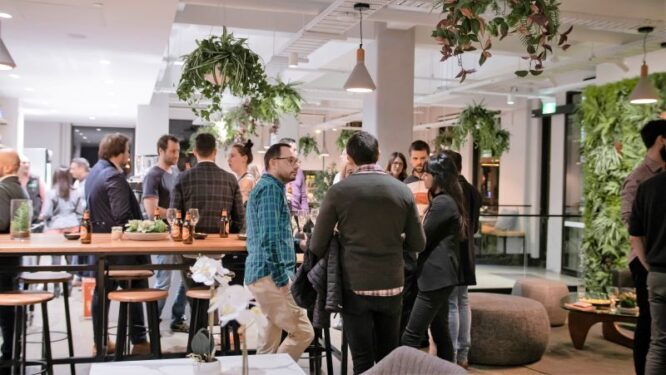 professional networking at the coworking space