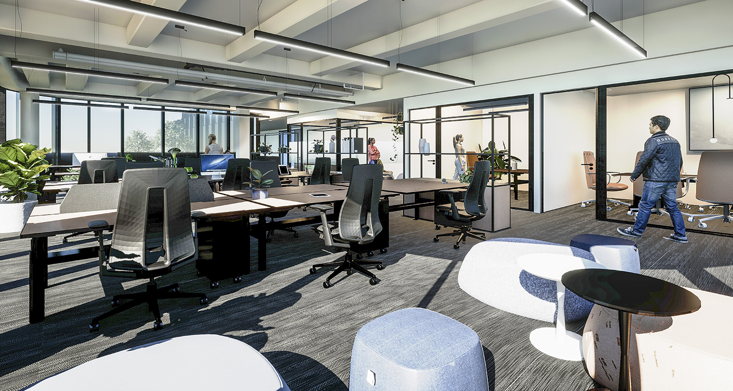 united co office suite with floor to ceiling windows executive office space boardroom and agile workspace